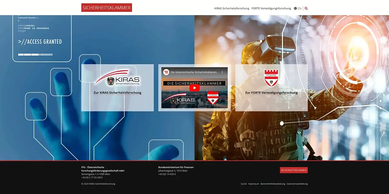 View of the existing project: KIRAS: website, research map and data integration
