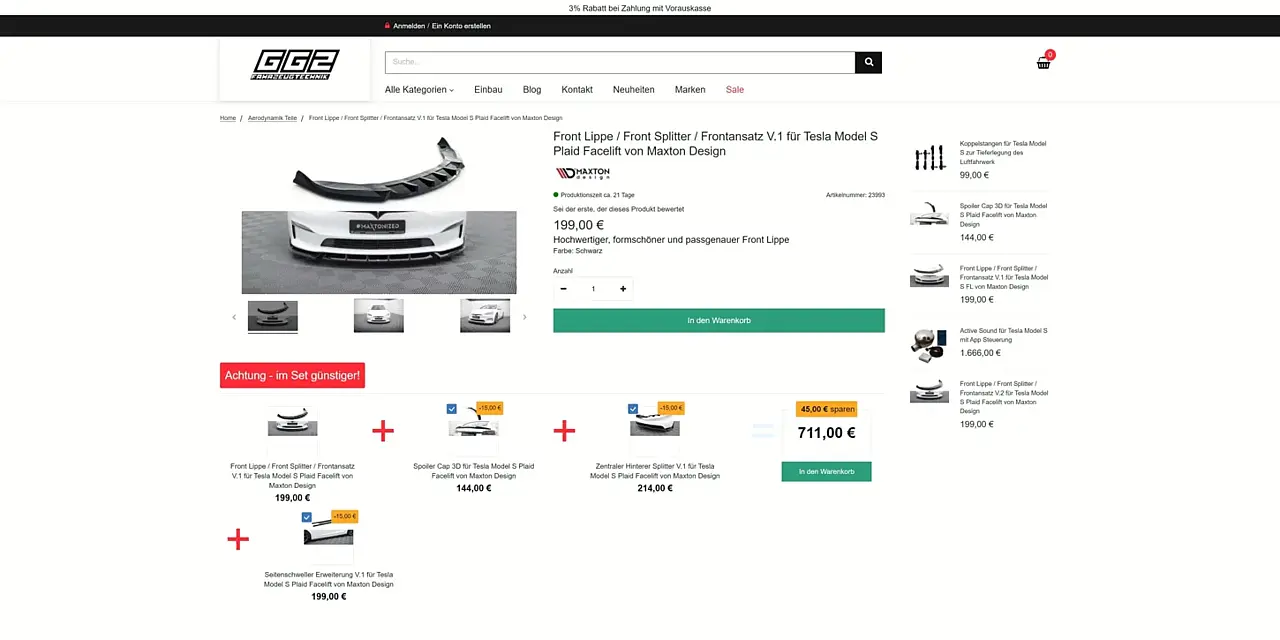 View of the existing project: GG2: e-commerce and custom store functionality