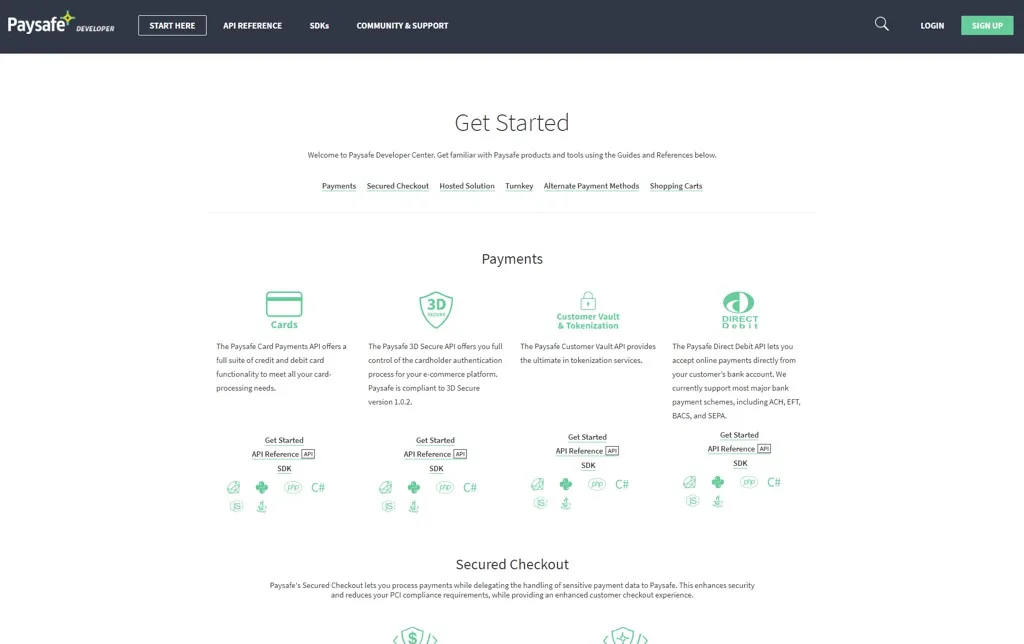 View of the existing project: Paysafe: a technical documentation portal