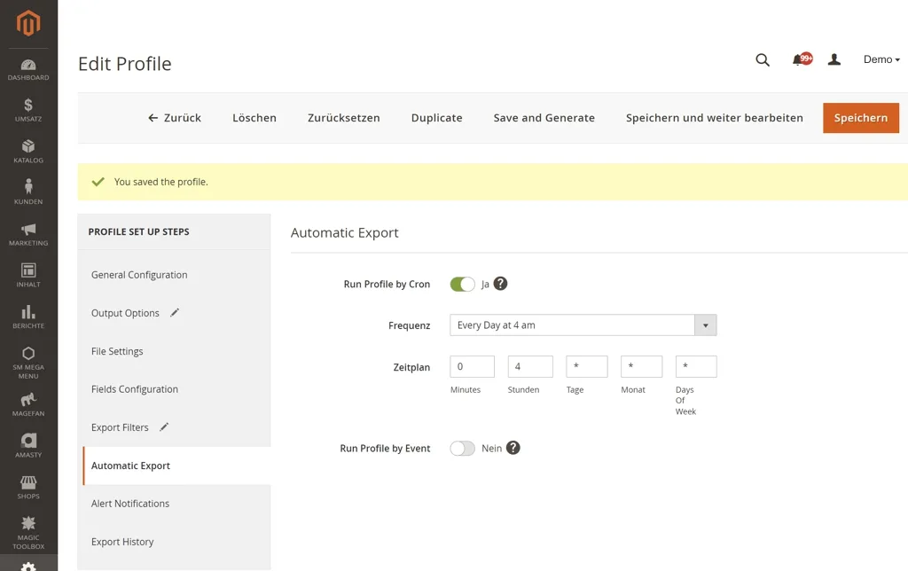 View of the existing project: Connecting product data: Magento and Shopify