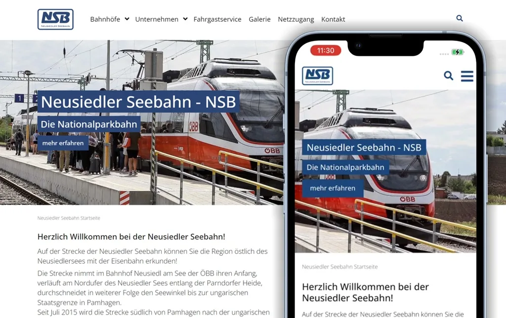 View of the existing project: Neusiedler Seebahn: passenger information with TYPO3