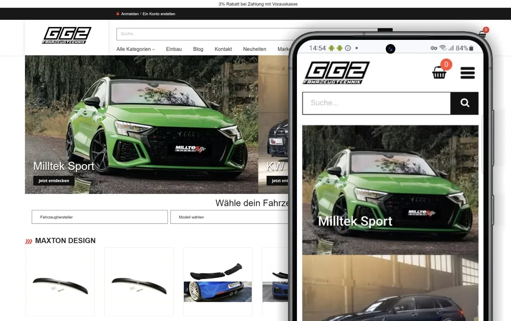 View of the existing project: GG2: e-commerce and custom store functionality